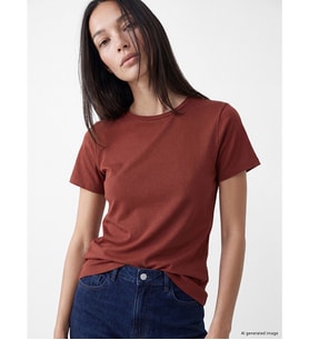 LCW EVERYDAY Bordo Bisiklet Yaka Kadın Tişört