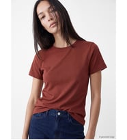 LCW EVERYDAY Bordo Bisiklet Yaka Kadın Tişört