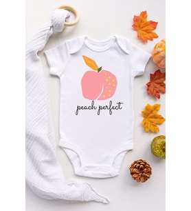 Unisex Bebek Beyaz Şeftali Kısa Kollu Pamuklu Çıtçıtlı Body