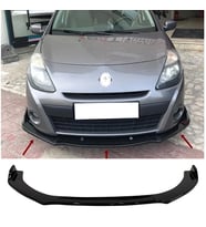 Renault Clio Mk3 Ön Lip Parlak Siyah 3 Prç Kulaklı ABS Kolay Kurulum