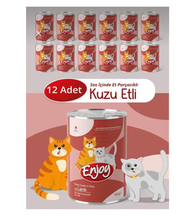 Enjoy Kuzu Etli Kedi Konservesi Sos İçinde Et Parçacıklı 400 Gr x12