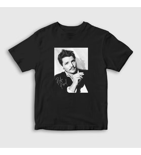 Presmono Unisex Çocuk Siyah Sign Pedro Pascal T-Shirt 467001tt