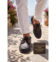 Blue Boy Marina – Siyah Hakiki Deri Lüks Erkek Tekne Ayakkabısı, Makosen, Loafer ve Casuall Ayakkabısı (40-46 Numara) 6206