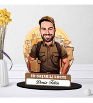 Kişiye Özel Erkek Kuryeye Hediye Karikatürlü Biblo