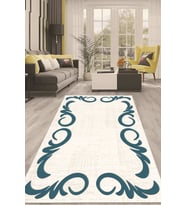 Dijital Kaymaz Taban Yıkanabilir Modern Renkli Salon Halısı Mutfak Halısı Yolluk ND-HT-1424 (Mavi)