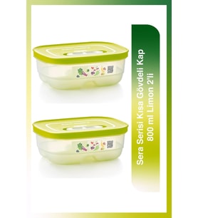 Tupperware Sera Serisi Kısa Gövdeli Buzdolabı Saklama Kabı Limon 2'Li Set 800 Ml