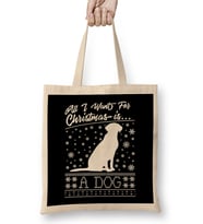 All I Want For Christmas Is A Dog Knit Pattern Bez Çanta Uzun Saplı