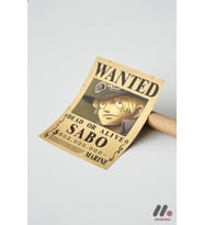 One Piece Sabo Wanted Poster, Çerçevesiz Yüksek Kalite Duvar Afişi - Anime Severlere