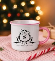 BK Gift Kişiye Özel İsimli Pembe Emaye Kupa Bardak -3, Arkadaşa Hediye, Sevgiliye Hediye