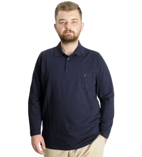 Mode XL Büyük Beden Erkek T-Shirt Polo Classic U.Kol Cepli 22446 Lacivert