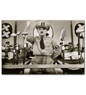 Cakatablo Büyük Diktatör Filminde Charlie Chaplin MDF Tablo