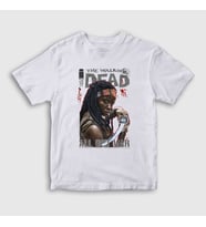 Presmono Unisex Çocuk Beyaz Fight Michonne The Walking Dead T-Shirt 399731tt