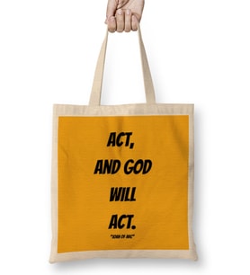 Joan Of Arc Quotes Gifts - Vintage Retro Rainbow Style Bez Çanta Uzun Saplı