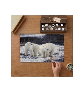Kutup Ayıları Tasarımı 240 parça Ahşap Puzzle Ahşap Kutuda MP04430