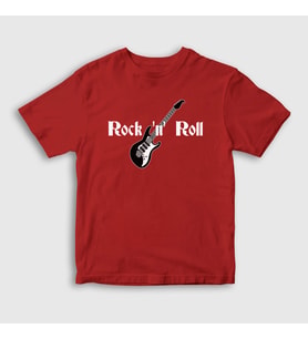 Presmono Unisex Çocuk Kırmızı Guitar Rock And Roll T-Shirt 314777tt