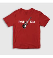 Presmono Unisex Çocuk Kırmızı Guitar Rock And Roll T-Shirt 314777tt