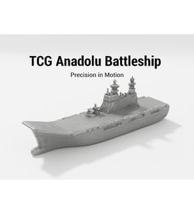 TCG Anadolu Detaylı 3D Minyatür Gemi Modeli