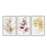Temperli Gerçek Cam Tablo Seti Soft Pastel Lila Çiçekler