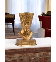 Mustafa Kemal Atatürk Büst Biblo Siyah (Gold)