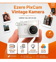 Ezere PixCam Vintage Taşınabilir Mini Dijital Kamera Selfie Video Vlog Kamerası Mini Anahtarlık