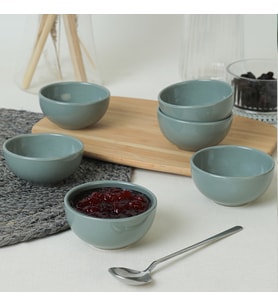 Keramika Yeşil Bulut Mini Çerezlik / Sosluk 8 Cm 6 Adet 326