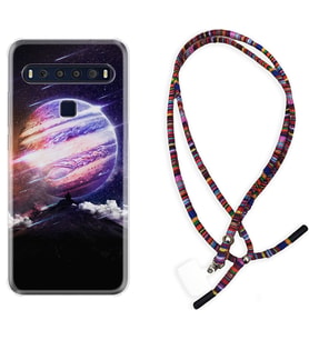 TCL 10L 10 Plus 10SE 20E 20SE 30SE L7 Kılıf Boyun Asklı Rasta Silikon Super Planet 1797