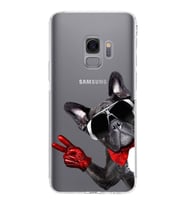 PrintiFy Samsung Galaxy S9 ile Uyumlu Köpek 2 Kamera Korumalı Şeffaf Kılıf