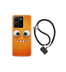 Vivo Y35 Kılıf Ipli Boyun Askılı Desenli Silikon Dişlek 1615
