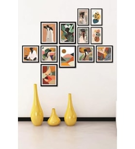 BezSell 12 Parça Dekoratif Mdf Tablo Seti Çerçeve Görünümlü DKJ061 1027645