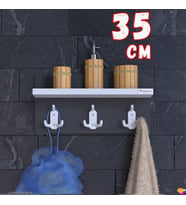 Modilayn Kedi Serisi 3’lü Banyo Askısı Seti: 31,4x18 cm, 9 Kancalı Raflı Düzenleyici, Yer Tasarrufu.