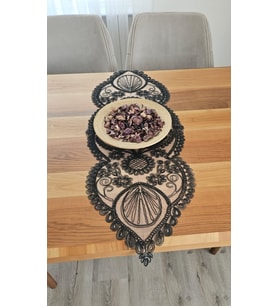Güpürlü Tül Desenli Renk Renk Runner (Siyah)