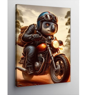 Kanvas Tablo Koala Yollarda Motorla