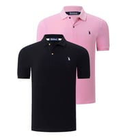 İKİLİ SET T8561 DEWBERRY ERKEK TSHIRT-SİYAH-PEMBE