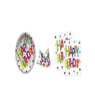 RENKLİ HAPPY BIRTHDAY TABAK BARDAK PEÇETE SET