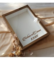 30x40 Cm Ledli Bronz Pleksi Kaplı Tasarım Gül Kutusu Anı Çerçevesi! Ayna Çerçeve!(Fotoğraf Hediye)