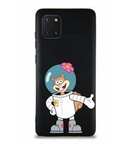 Samsung Galaxy Note 10 Lite Soft Premier Kapak Sandy Tasarımlı Silikon Kılıf - Siyah (Şeffaf)