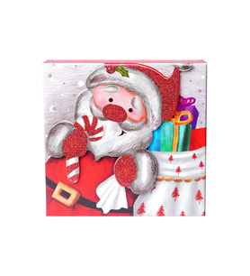 Yılbaşı Noel Baba Motifli Hediye Kutusu 15x7 cm
