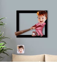 BK Gift Kişiye Özel Bebek Karikatürlü 3D Ahşap Tablo-7
