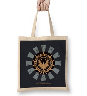 Battlestar Galactica Retro Japanese Bez Çanta Uzun Saplı