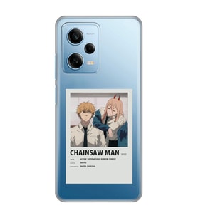 Redmi Note 12 Pro 5G Uyumlu Chainsaw Man Anime Tasarımlı Şeffaf Telefon Kılıfı