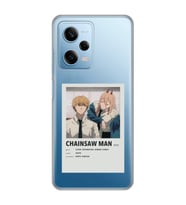 Redmi Note 12 Pro 5G Uyumlu Chainsaw Man Anime Tasarımlı Şeffaf Telefon Kılıfı