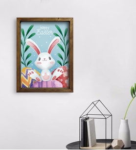 BK Gift Paskalya Bayramı Doğal Masif Ahşap Çerçeveli Tablo 45x65cm-2