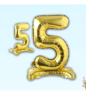 5 Rakam Ayaklı Folyo Balon, 65 cm - Altın (STD)