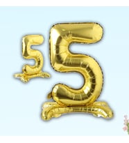 5 Rakam Ayaklı Folyo Balon, 65 cm - Altın (STD)