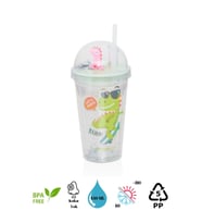 Çift Duvarlı Tumbler Pipetli Milkshake Bardağı-450 Ml