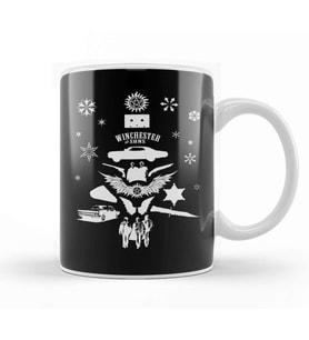 Supernatural Christmas Tree Silhouette White Kupa Bardak Porselen