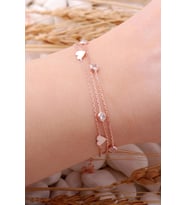 Kalpli Rose Gümüş Taşlı Bileklik 3916