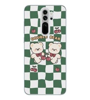 Xiaomi Redmi Note 8 PRO Uyumlu Double Bear Tasarımlı Şeffaf Telefon Kılıfı