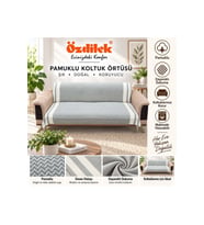 Özdilek Pamuklu Kaymaz Zigzag Koltuk Örtüsü (170x210)
