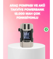 Araç Hava Pompası Ve Akü Takviye Powerbank 12.000 Mah Çok Fonksiyonlu